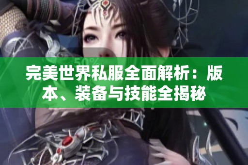 完美世界私服全面解析：版本、装备与技能全揭秘