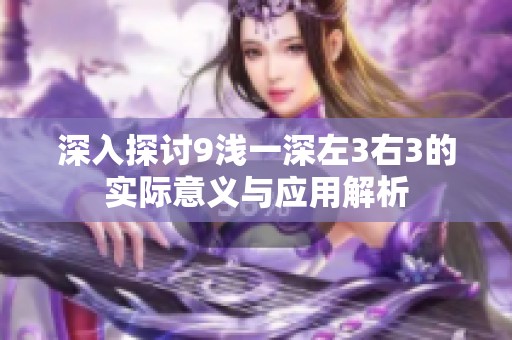 深入探讨9浅一深左3右3的实际意义与应用解析
