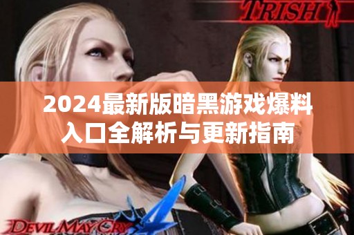 2024最新版暗黑游戏爆料入口全解析与更新指南