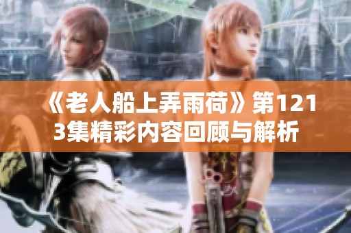 《老人船上弄雨荷》第1213集精彩内容回顾与解析