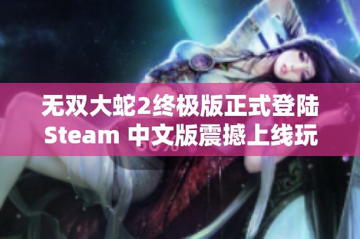 无双大蛇2终极版正式登陆Steam 中文版震撼上线玩家狂欢！
